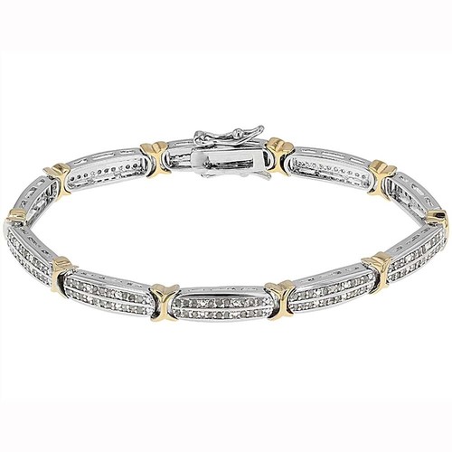 VALENTINO Bracciali Tennis 1 20 Ctw D FL Moissanite Brillante Placcato Oro Bianco 14K 7 5"