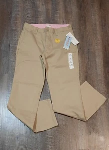 Cat And Jack Girls School Uniform Straight Pants Beige Stretch Waist Sz 16 New - Picture 1 of 9