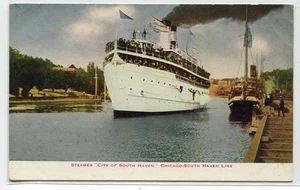 Steamer City of South Haven Chicago South Haven Line 1910c postcard - Picture 1 of 1