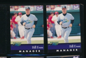 Lot (2) 1997 Best #2 Bill Evers Manager St. Petersburg Devil Rays (FS68) SWSW6