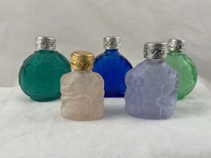 Vintage set of 5 czech bohemian mini perfume scent bottles - Picture 1 of 5