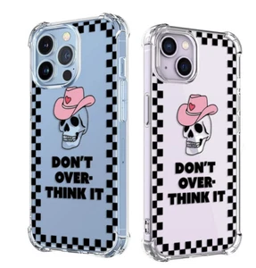 Checkered Skull Don't Other Think It Cover Case For Iphone 15 Pro Max 14 13 12 - Photo 1 sur 7