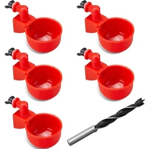Lot de 5 abreuvoirs automatiques pour volailles et foret de 10 mm - Pour poul... - Photo 1/6
