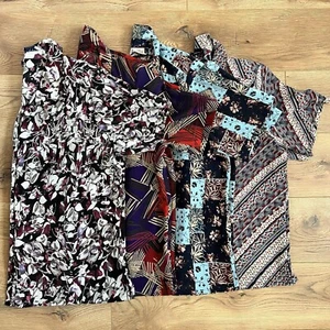 VTG Donnkenny Womens Blouse Lot of 4 Fun Printed Shirts SIZE 2X Buttons - Picture 1 of 11