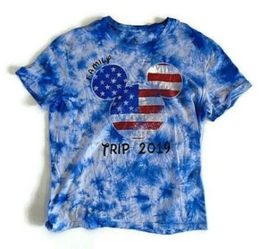 Disney men's Disneyland Family Trip tie - dye tee shirt size XL Blue - Picture 1 of 3