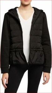 BCBGMAXAZRIA women jacket activewear hooded full zip BMAX5001 black M - Picture 1 of 9