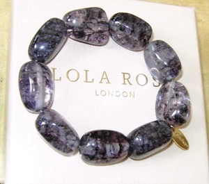 LOLA ROSE OSCY BLACK ROCK CRYSTAL ELASTICATED CHUNKY BRACELET NEW NIKKI & ME QVC - Picture 1 of 1