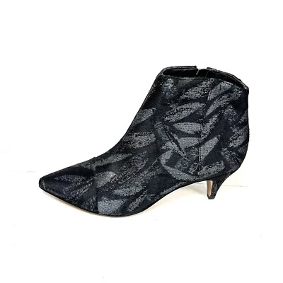 Botines Sam Edelman Kinzey para mujer 7M tacón de gatito punta puntiaguda negros/plateados Foto 1 de 4