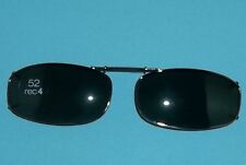Foster Grant Gunmetal Clip-on Sunglasses Smoke Lenses 52 rec4 4-5/8" 2"x1-1/8"