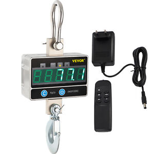 VEVOR Hanging Scale Digital 1000KG 2000LBS LCD High Precision Heavy Crane Scale
