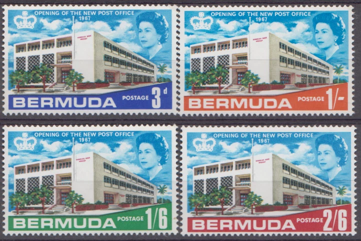BERMUDA 1967 OPENING OF NEW POST OFFICE STAMPS SC210-213 MNH - Image 1 of 1