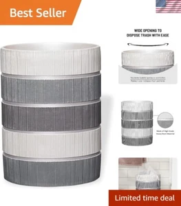 Modern Line Grey Waste Basket - Elegant Trash Can for Home and Office Spaces - Picture 1 of 7
