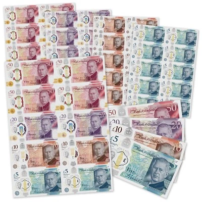 HANDMADE Edible Wafer Paper Money GBP 50, 20, 10, 5, Mixed x 10 Pound Notes for Cakes