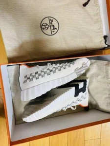 HERMES Flex Bouncing Sneakers Size US 6 White From Japan - Picture 1 of 13