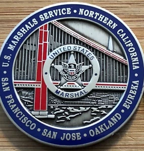 US Marshals Service - Northern District of CA Golden Gate Silber Challenge Münze - Bild 1 von 3