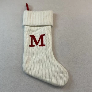 Wondershop Target Christmas Stocking Initial Monogram Letter M White Knit 18” - Picture 1 of 11