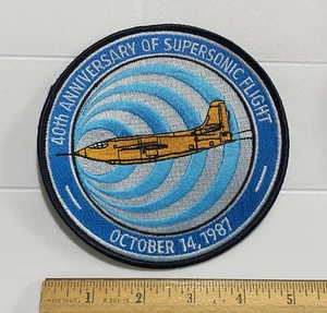 Parche redondo de 5" 40 aniversario de Supersonic Flight Chuck Yeager 1947-1987 - Imagen 1 de 3