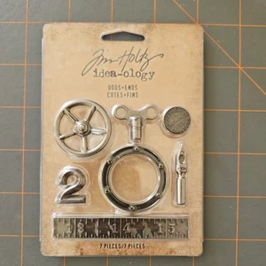 Tim Holtz Idea-ology ~ Odds + Ends Metal Embellishments 7 Pc ~ TH94143 - Picture 1 of 2