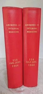 The Archives Of Internal Medicine 1964 Volumes 113-114 Jan-Dec Red Hardcover - Picture 1 of 24