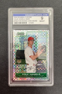 COLE HAMELS 2006 BOWMAN CHROME RC XFRACTOR /250 #209 - Image 1 of 4