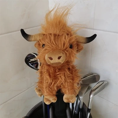 Highland Cow Golf Driver Headcover Long Hair Bull Fairway Wood Putter Head Cover - Image 1 of 4