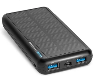 Solar Powerbank, 10.000Mah, Power Bank Con Pannello Solare, Ricarica Rapida, Int - Foto 1 di 12