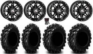 High Lifter HL3 12" Wheels Black 27" Swamp Lite Tires Textron Wildcat XX - Picture 1 of 4