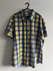 Hugo Boss Short Sleeve Shirt Size Large Blue Check Boss Orange Button Up - Picture 1 of 5