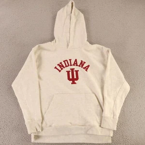 Indiana Hoosiers Hoodie Mens S Gray Heather Basketball Cotton Blend Logo - Picture 1 of 10