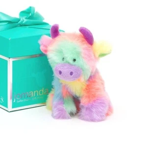 Cuddly Cow Soft Toy, Rainbow, Mini size and a gift box - Picture 1 of 3