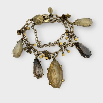 Pulsera Ann Taylor Joya Dije Antiguo Tono Dorado Declaración En Capas Boho Foto 1 de 4