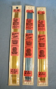 3 VINTAGE MARCIA LYNN ALUMINUM KNITTING NEEDLES~7" DOUBLE POINT~SIZES 1 & 4 - Picture 1 of 4