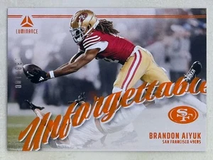Brandon Aiyuk 2024 Panini Luminance Unforgettable Orange /100 #UNF-BAK NFL Card - Picture 1 of 2
