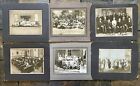 6 Large Antique Photos On Board Guys, Gals, Kiddos, Family 1800s Early 1900s