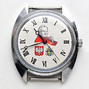 Vostok Boctok Wostok Vintage USSR square 2409a Soviet russian Pope John Paul II - Picture 1 of 7