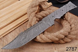 Damascus Steel Hunting Skinning Sport Survival Knife outdoor blank blade bowie - Picture 1 of 5
