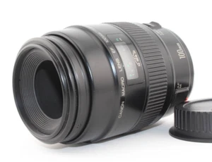 Canon EF 100mm f/2.8 Macro lens Black Camera W/Rear Cap - Picture 1 of 5