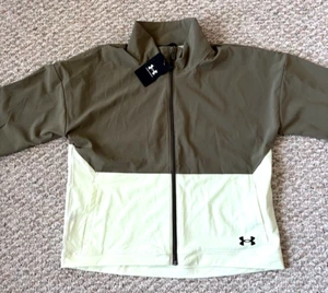 Chaqueta cortavientos Under Armour tejida para mujer 1370738-361 verde militar tejida talla S - Imagen 1 de 11