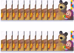 Masha and The Bear Paper Napkins Set 20ct Kids Themed Party Supplies Mighty Mojo - Picture 1 of 2