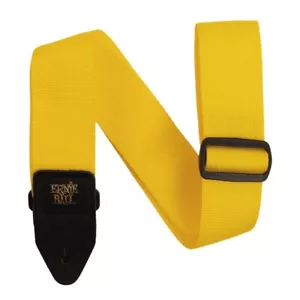 More details for ernie ball 2in polypro guitar strap with leather ends, yellow, 5351