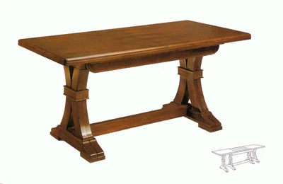 Mesa Fratino Extensible Clásico Arte Pobre Nogal Oscuro Acabado Bassano - Imagen 1 de 4