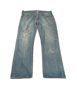 True Religion Jeans Men 40 X 30 Bobby Big T Flap Pockets USA Made Distressed - Picture 1 of 12