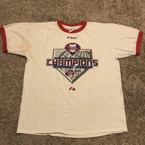 Philadelphia Phillies Shirt Adult XL White Baseball Athletic Cotton Men 00s U20 Cover