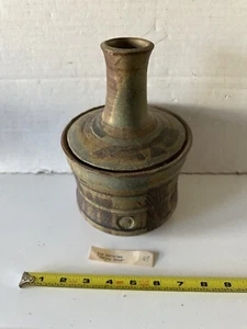 Vintage Ina Nenortas American Art Pottery Jar Modernist Signed & Original Label - Picture 1 of 15