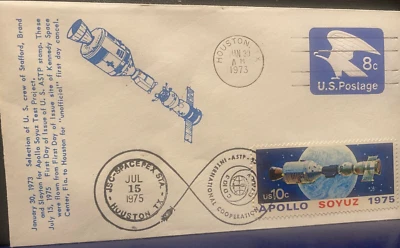 DUAL CANCEL- 2 EVENTS: APOLLO-SOYUZ CREW SELECTION 1973 & APOLLO-SOYUZ FD '75 - Image 1 of 4