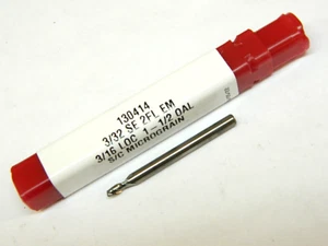 O-D TOOL & CUTTER 130414 3/32" carburo massiccio 2 flauti centrale fresa fine taglio - Foto 1 di 7
