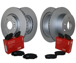 Front Rear Brake Kit Disc Rotors TRW Pro Ceramic Pads For Nissan Leaf Hatchback - Picture 1 of 11
