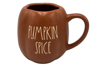 Rae Dunn PUMPKIN SPICE Pumpkin Shaped Orange Mug By Magenta - Picture 1 of 7