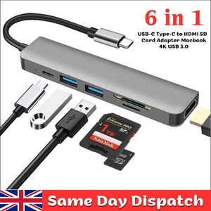 USB 3.0 USB C Type C to HDMI SD Card Adapter Hub Macbook 4K iPhone15 16 iPad Pro - Picture 1 of 9