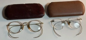 2 Pr. 1/10 12k GF Fulvue B&L Filigree & AO Gold Filled Wireless Rim Glasses - Picture 1 of 18